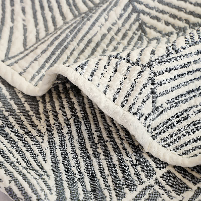 Modern Striped Muslin Cotton Gauze Quilt - image 5