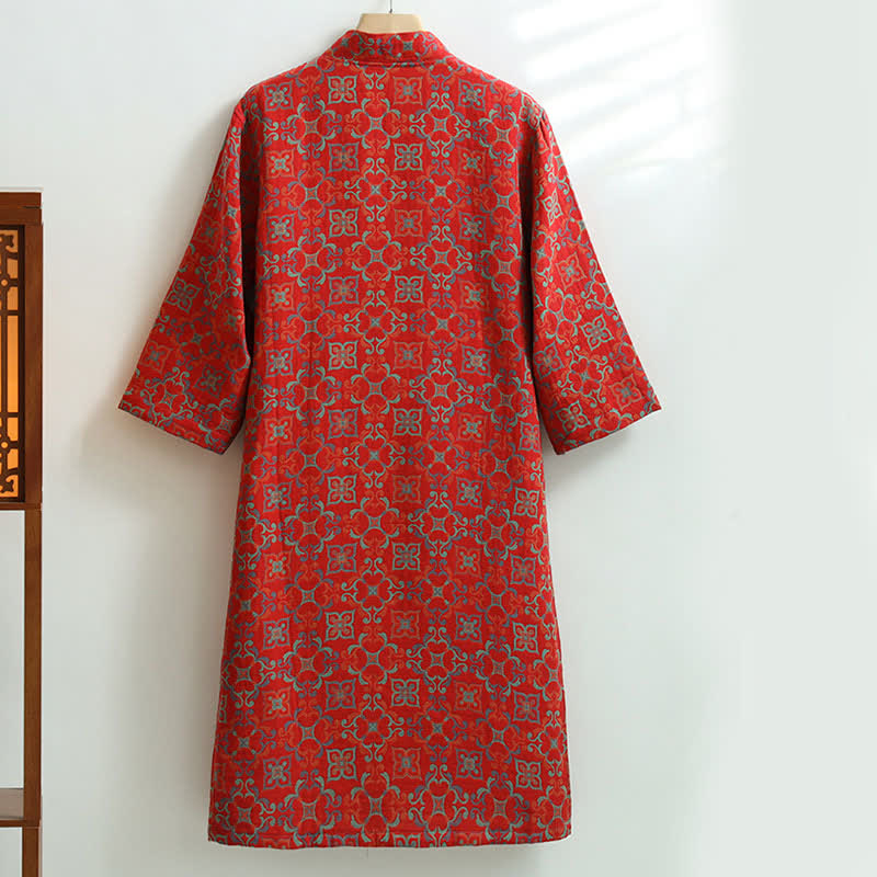 Vintage Floral Cotton Gauze Pocket Bathrobe - image 6