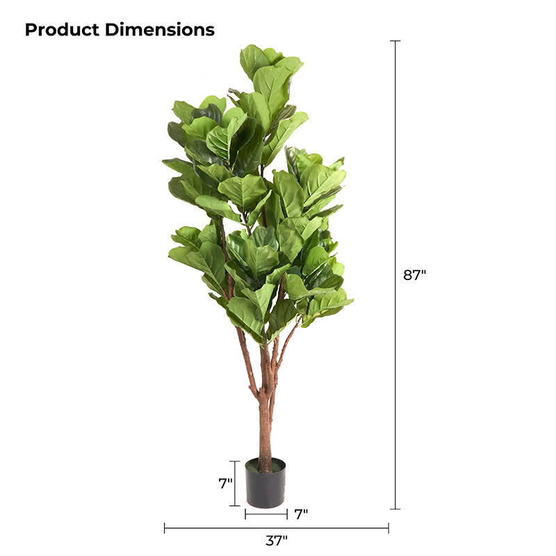 Faux Fiddle Leaf Fig Tree Home Decoration - 86"H - image 27