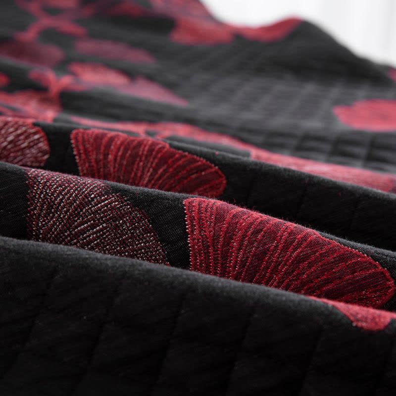 Ginkgo Leaf Natural Cotton Reversible Quilt - image 17