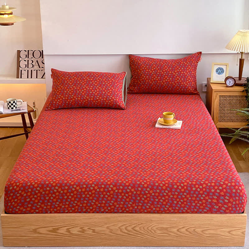 Maple Leaf Cotton Gauze Fitted Sheet - image 1