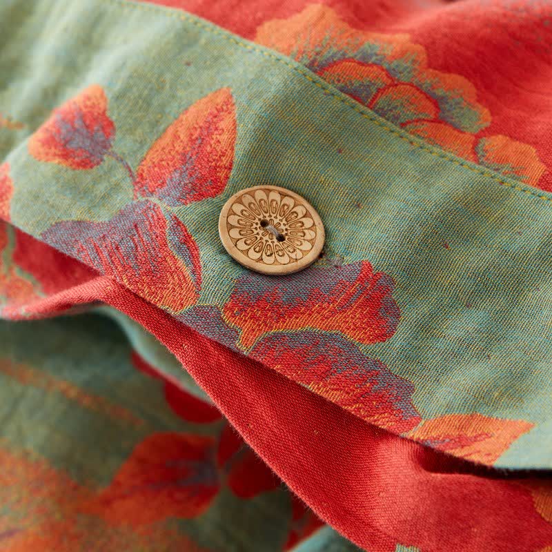 Luxurious Peony Jacquard Cotton Gauze Bedding - image 4