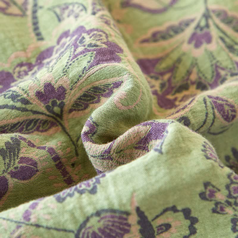 Abstract Floral Jacquard Cotton Gauze Bedding - image 4