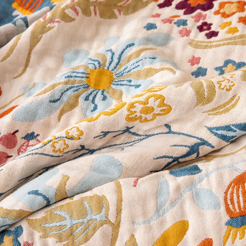 Cottage Floral Tassel Cotton Gauze Quilt - image 3