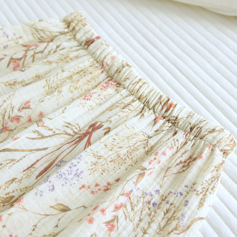 Muted Floral Cotton Gauze Pajama Set - image 11