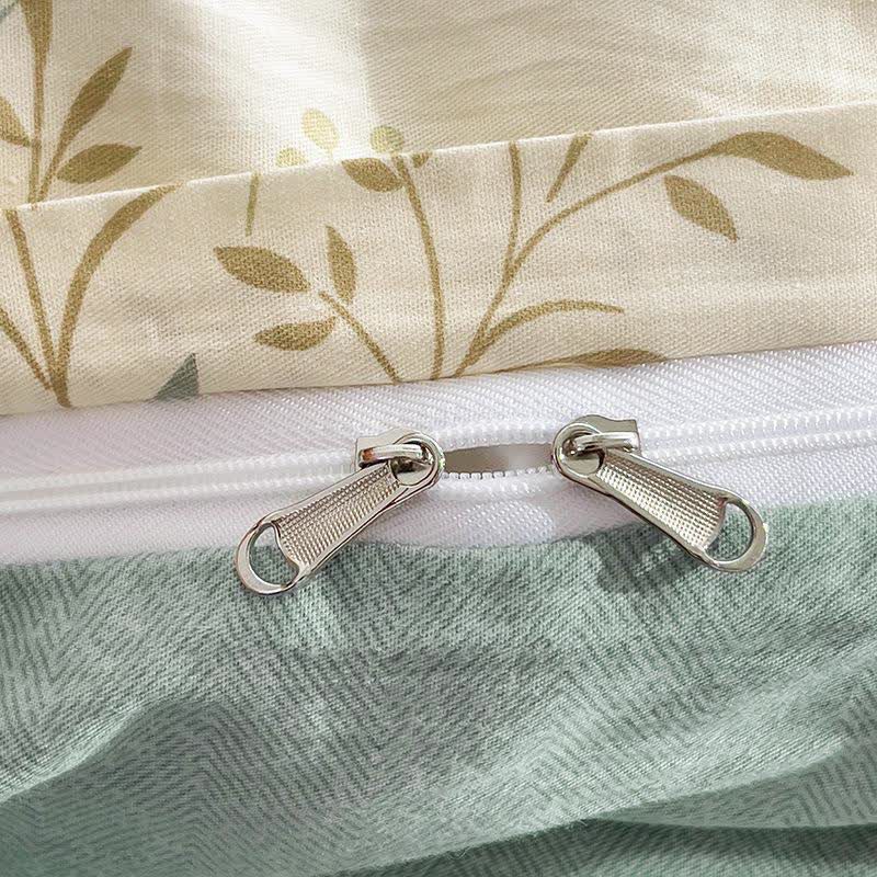 Botanical Leaf Print Cotton Bedding Set - image 9
