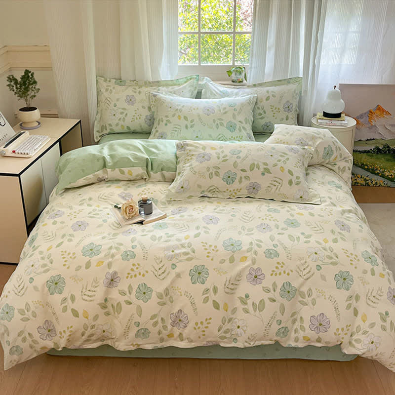 Fresh Botanical Floral Cotton Bedding Set - image 1