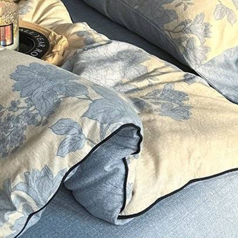 Elegant Gray Floral Reversible Quilt - image 7