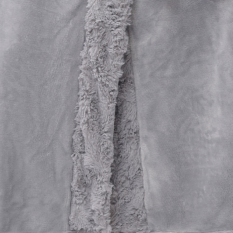 Minimalist Solid Flannel Plush Robe - image 4