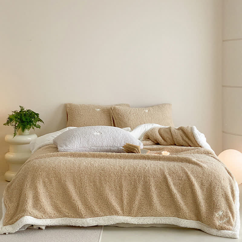 Ownkoti Bow Sherpa Reversible Throw Blanket - image 24