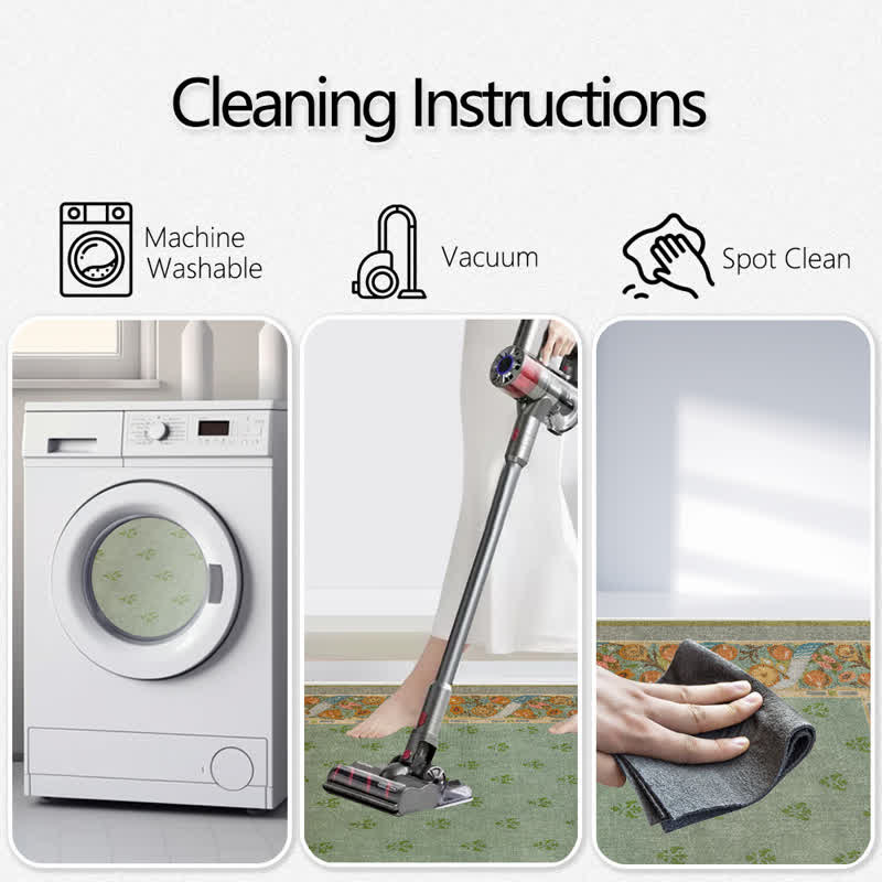 Ownkoti Refresh Green Floral Foldable Area Rug - image 6