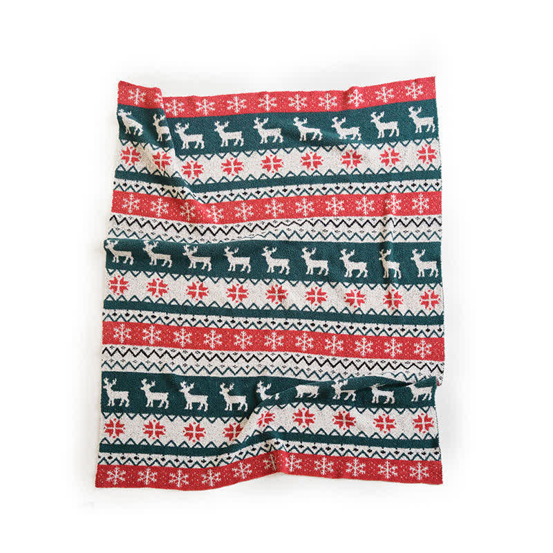 Christmas Fair Isle Reindeer Throw Blanket - image 9