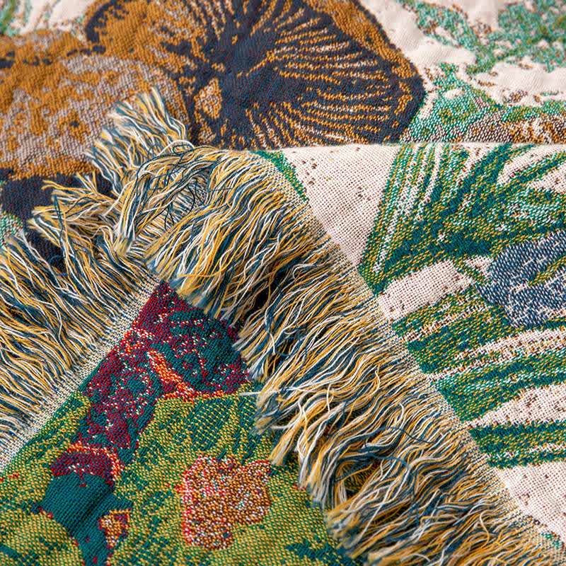 Mushroom Forest Cotton Gauze Tassel Quilt - image 6