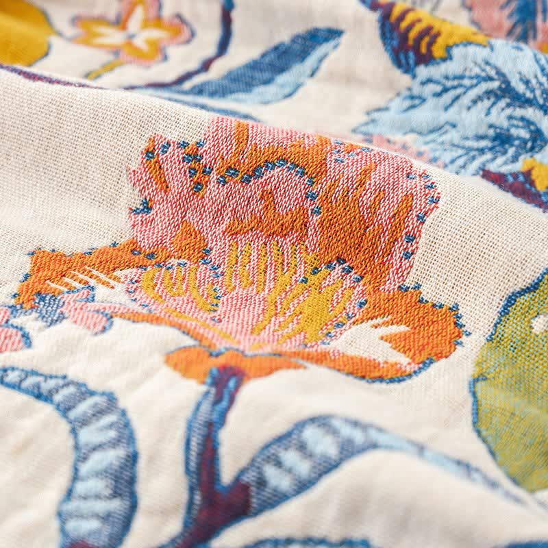 Flourishing Floral Cotton Gauze Reversible Quilt - image 3