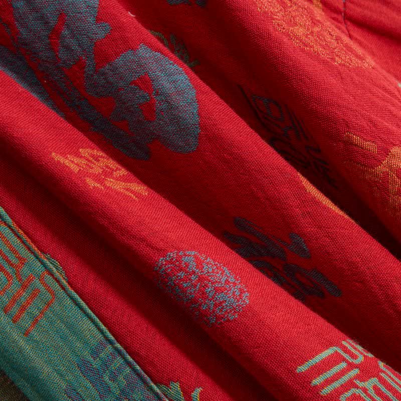 Auspicious Pattern Cotton Gauze Kimono Robe - image 6