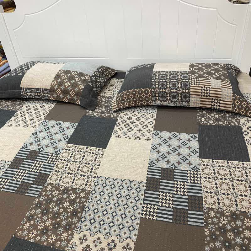 Vintage Patchwork Cotton Double Gauze Bedspread - image 1