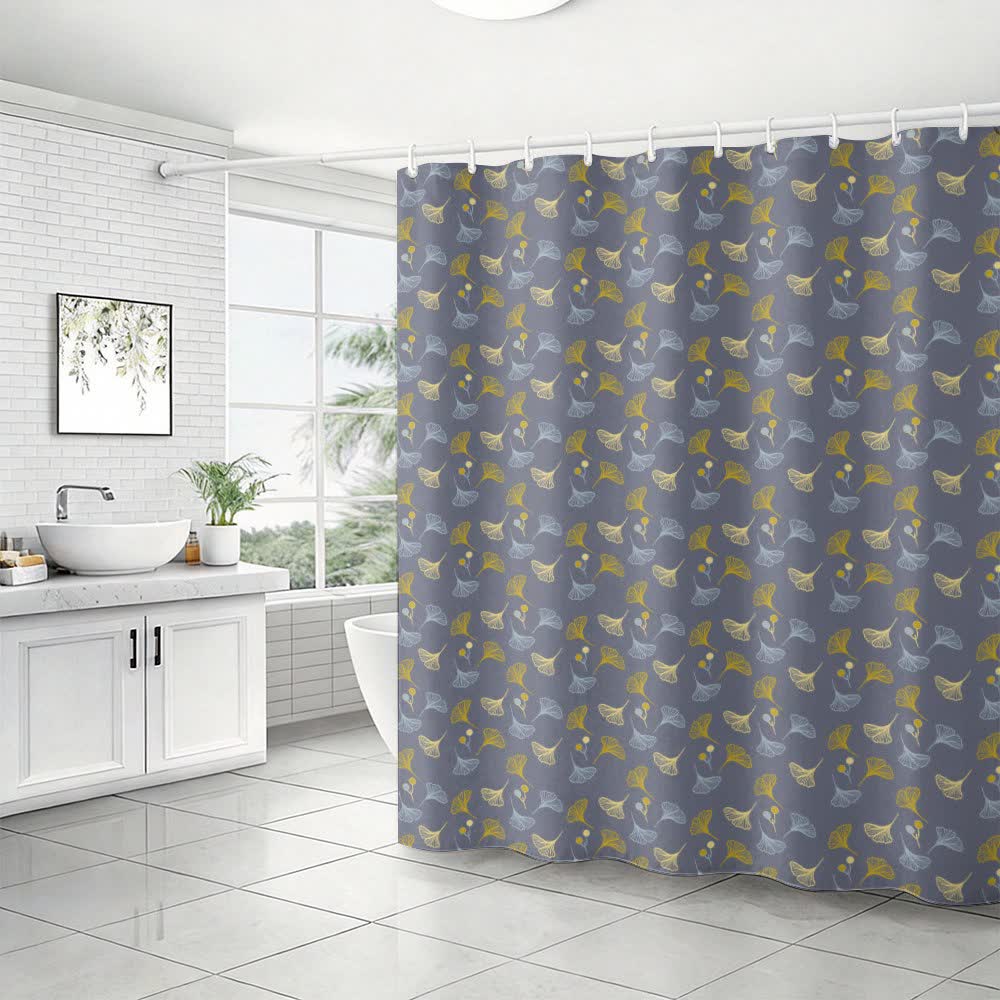 Country Ginkgo Leaf Print Shower Curtain - image 7