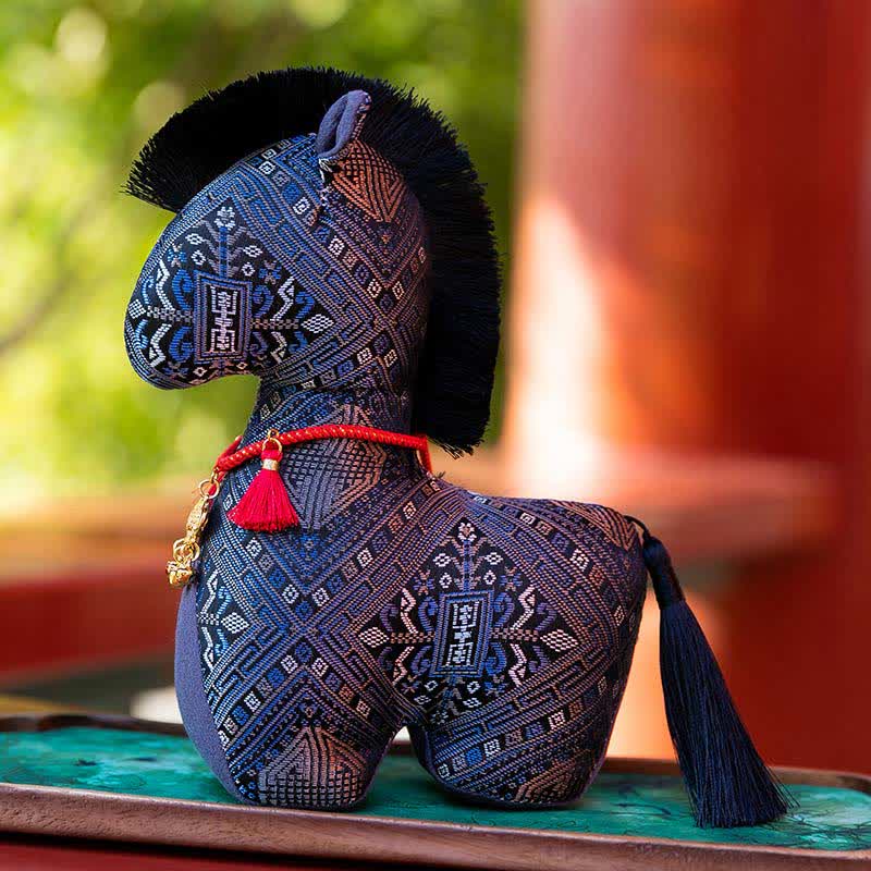 Heritage Style Artisan Horse Plushie - Dark Blue - 2PCS - 12"H - image 12