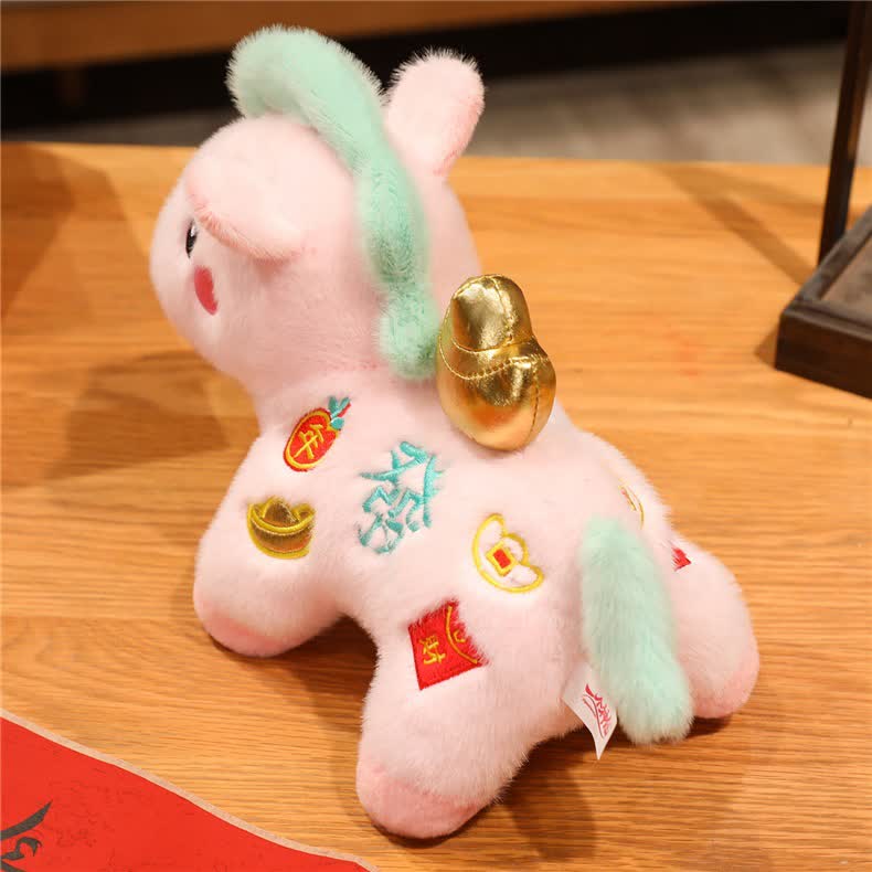 Pink Lucky Horse Plush Toy Decoration - image 14