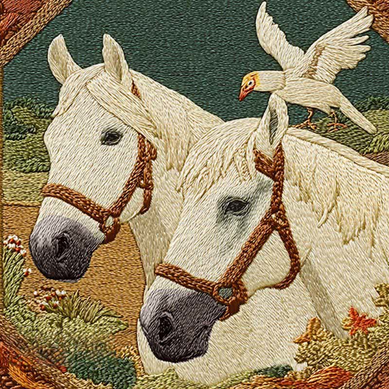 Vintage Horse & Bird Foldable Storage Bag - image 3