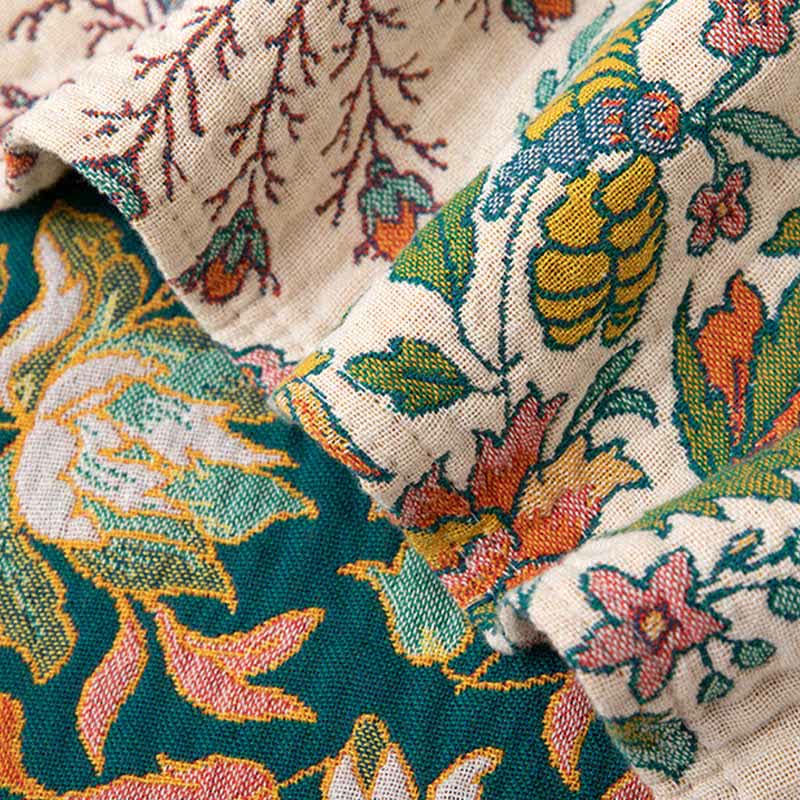 Reversible Paisley & Floral Cotton Gauze Blanket - image 6