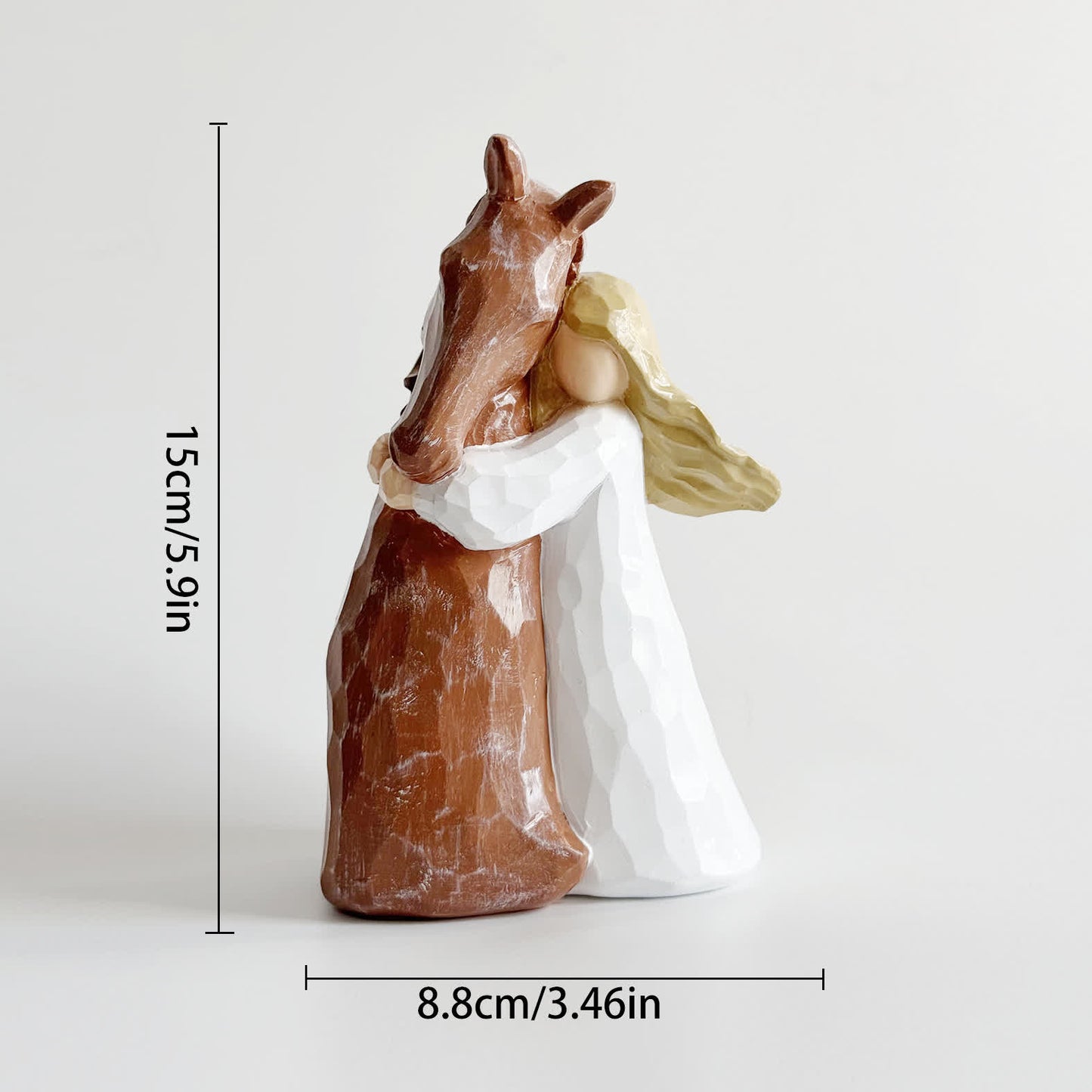 Hand-Painted Girl & Horse Resin Home Decor - image 3