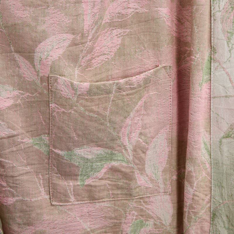 Natural Leaf Cotton Gauze Kimono Robe - image 24