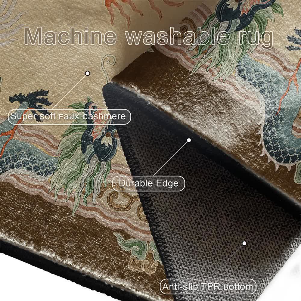 Chinese Style Classical Dragon Motif Area Rug - image 13