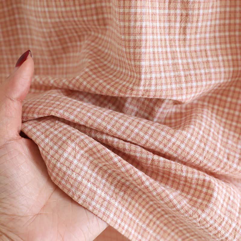 Cotton Gauze Plaid Flutter Sleeve Tank Pajamas - image 19