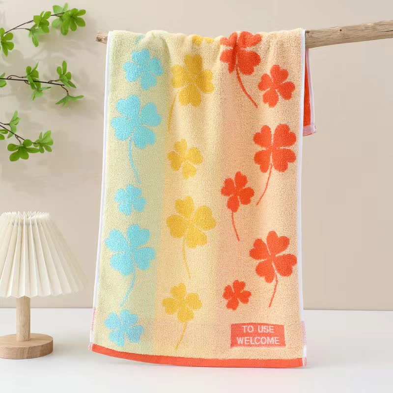 Four-Leaf Clover Pure Cotton Towel(2PCS) - Red - 29" x 13" - image 3