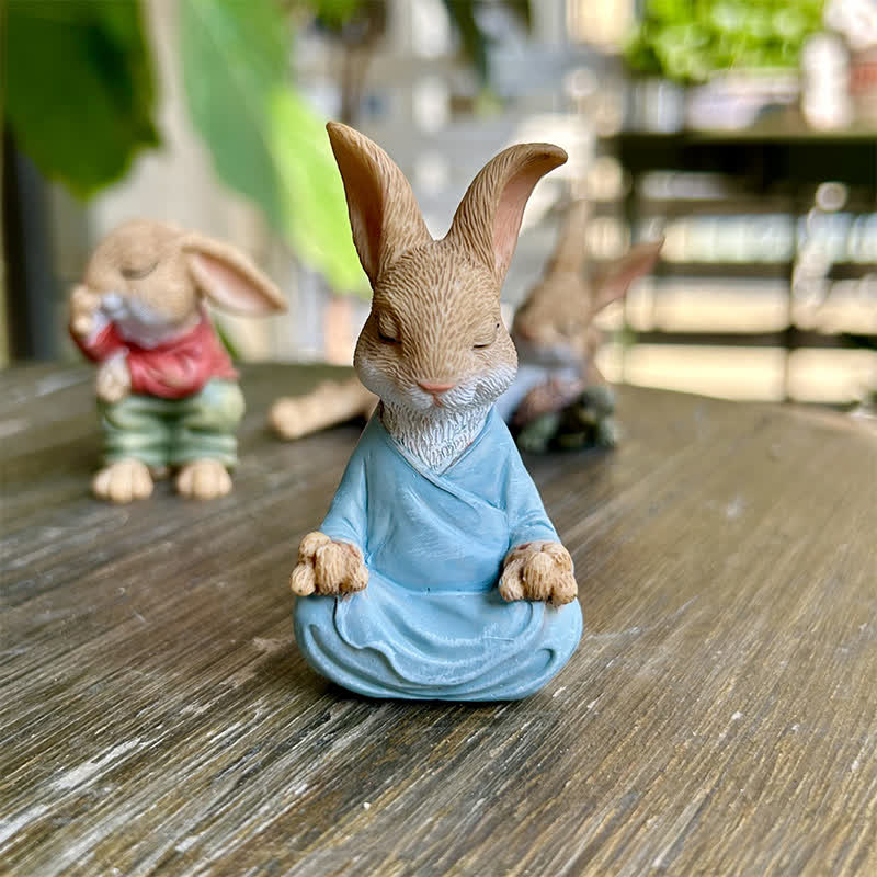 3PCS Miniature Rabbit Resin Garden Sculptures - image 6