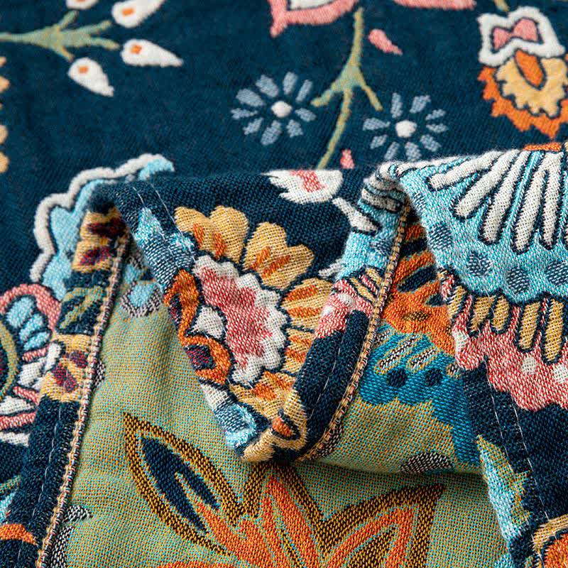 Boho Floral Tassel Cotton Quilt Blanket - image 6