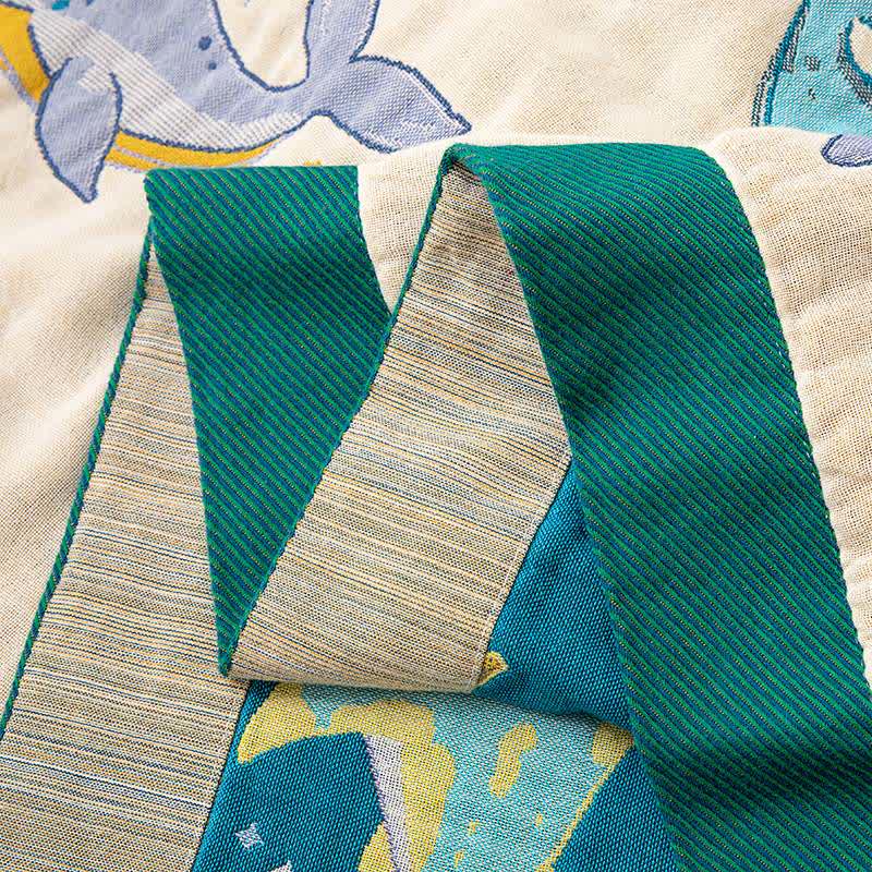 Ocean Whale Dolphin Cotton Blanket - image 6