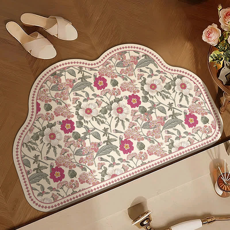 Vintage Floral Diatom Mud Bath Mat - image 3