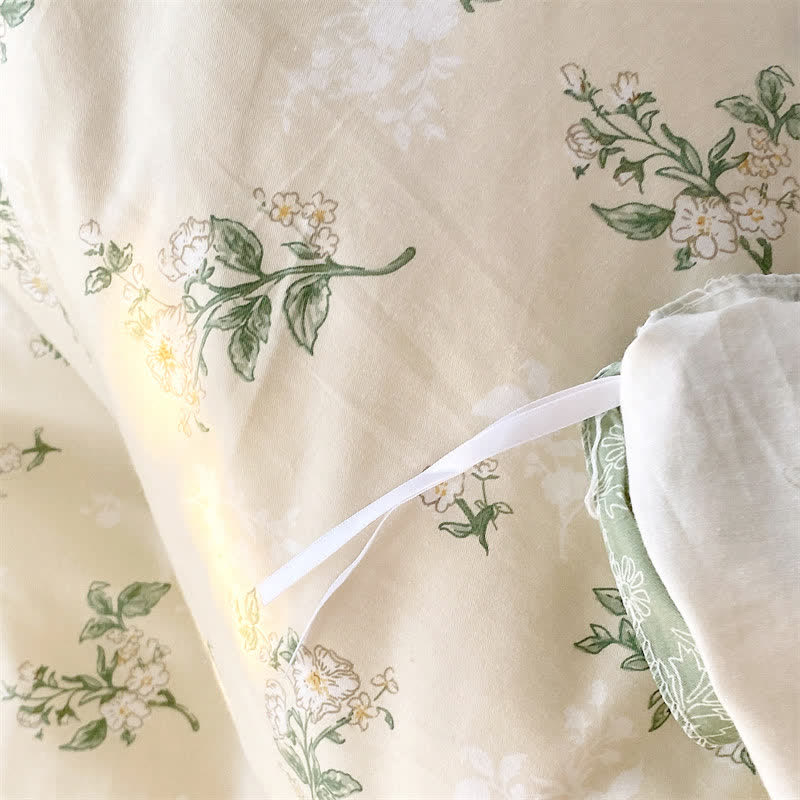 Refresh Floral Leaf Pure Cotton Bedding Set(4PCS) - image 3