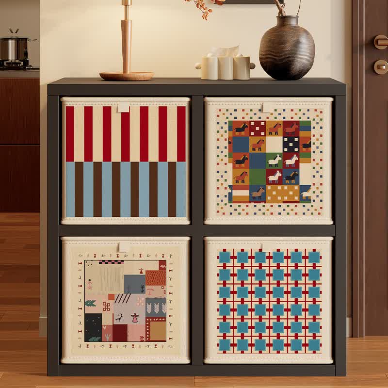 Artistic Abstract Pattern Foldable Fabric Storage Basket - image 1