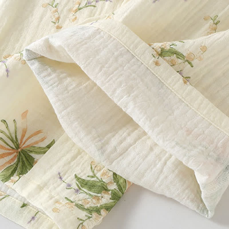 Floral Bouquet Cotton Gauze Pajama Set - image 11