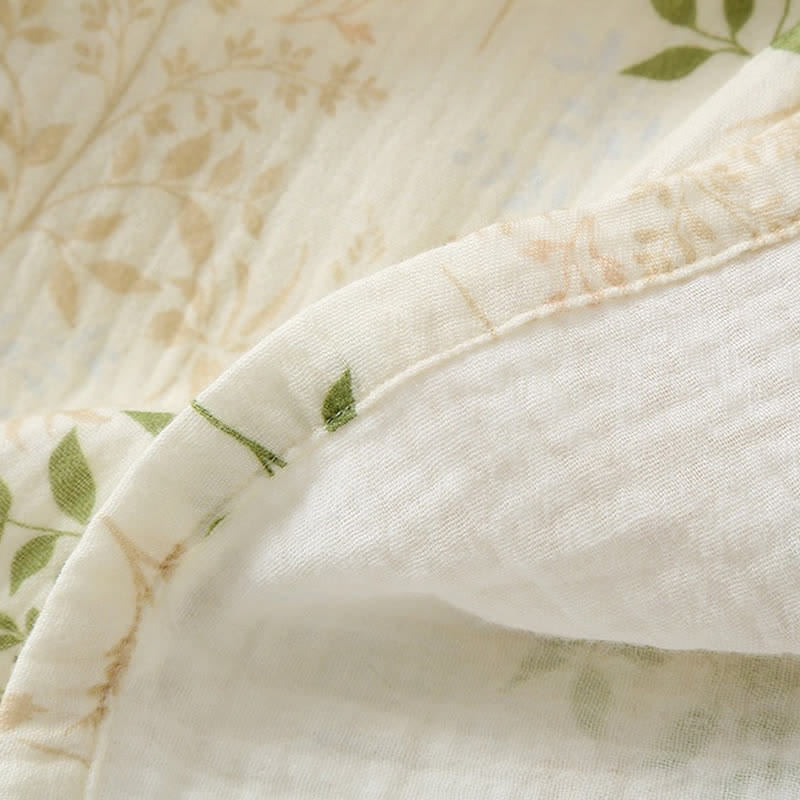Botanical Leaf Cotton Gauze Pajama Set - image 12