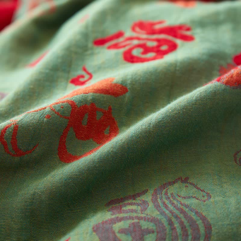 Oriental Horse Cotton Double Gauze Bedspread - image 5