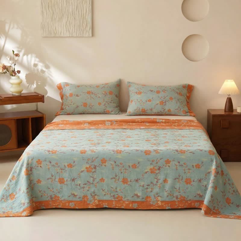 Floral & Branch Cotton Double Gauze Bedspread - image 1