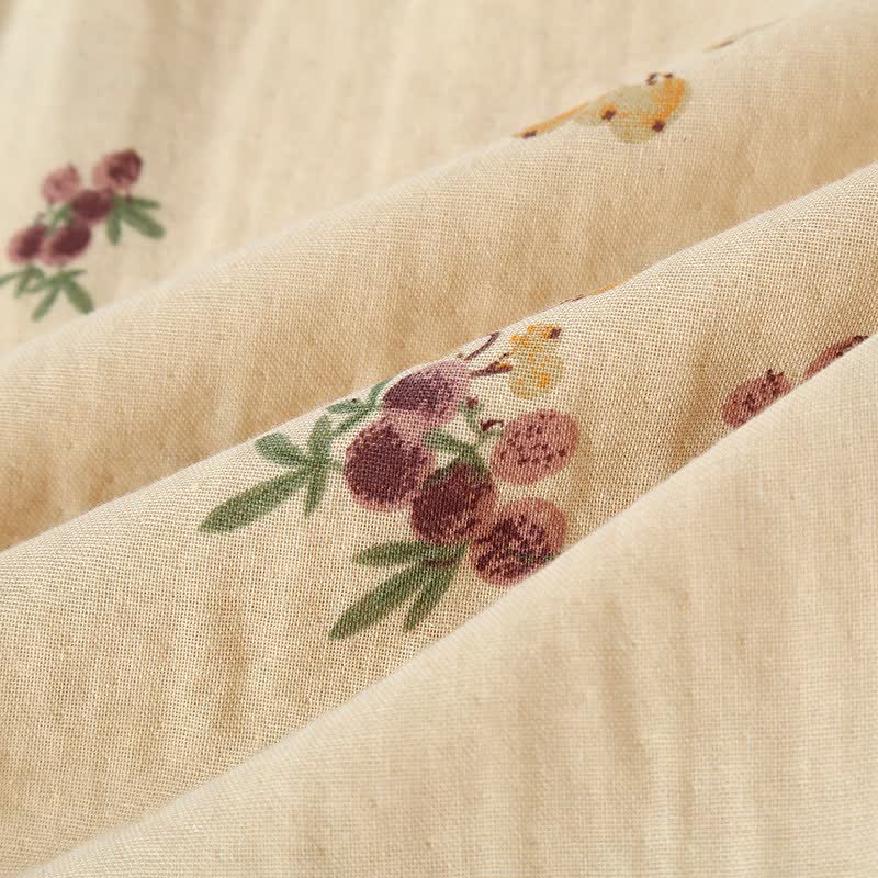 Loquat Print Cotton Pajama Set(3PCS) - image 9