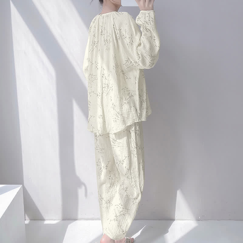 Bamboo Print Double Gauze Cotton Loungewear Set - image 4