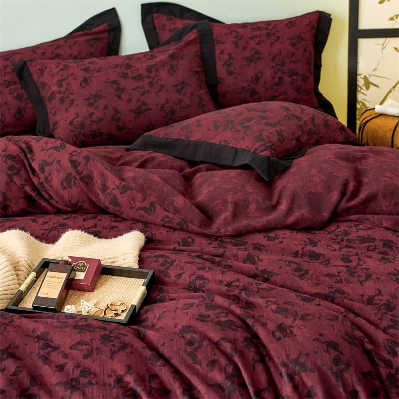 Artistic Floral Cotton Double Gauze Bedding(4PCS) - image 17