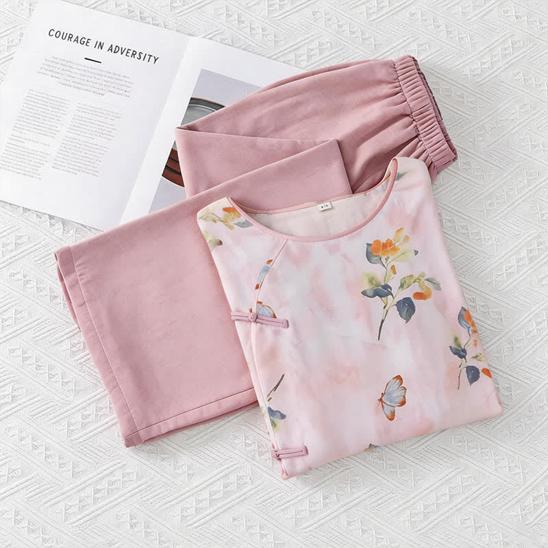 Butterfly & Floral Eastern-Inspired Loungewear Set - image 6