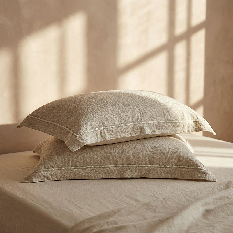Wheat Jacquard Envelope Pillowcases (2PCS) - image 2