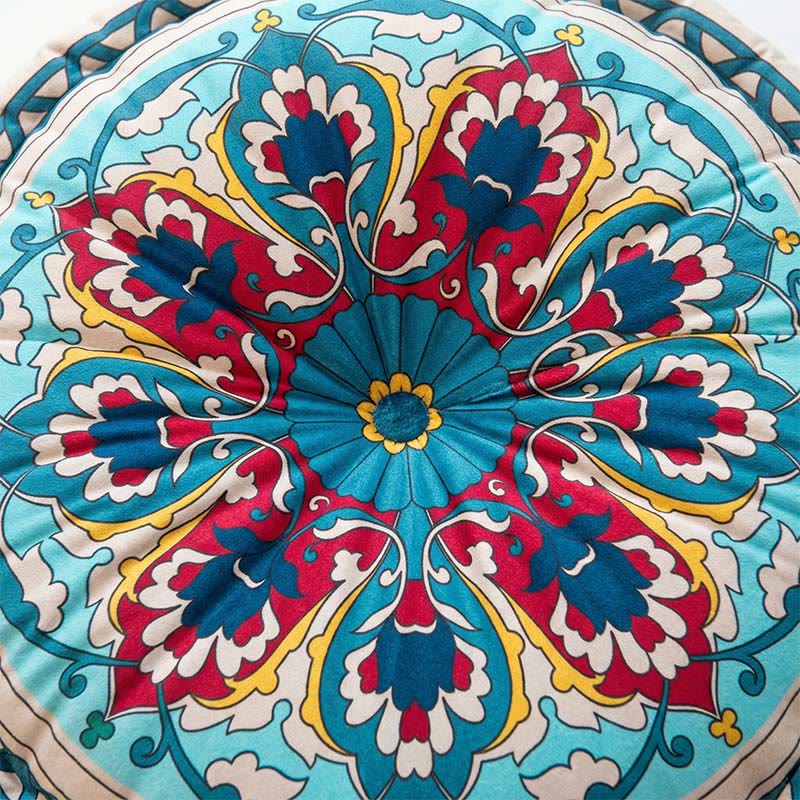 Mandala Bohemian Snow Lotus Throw Pillow - image 1