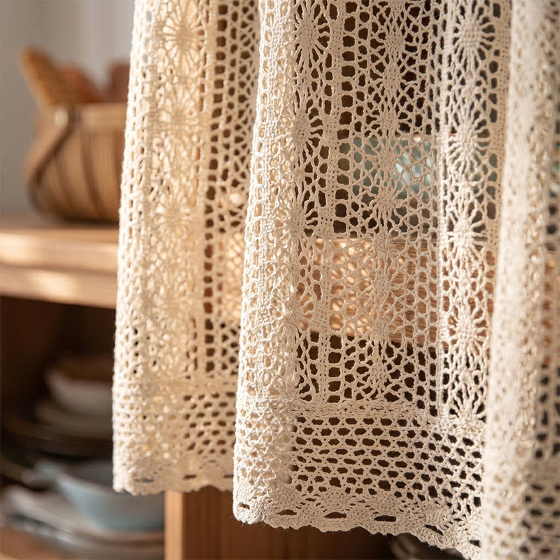 Dot Pattern Crochet Tier Curtain - image 2
