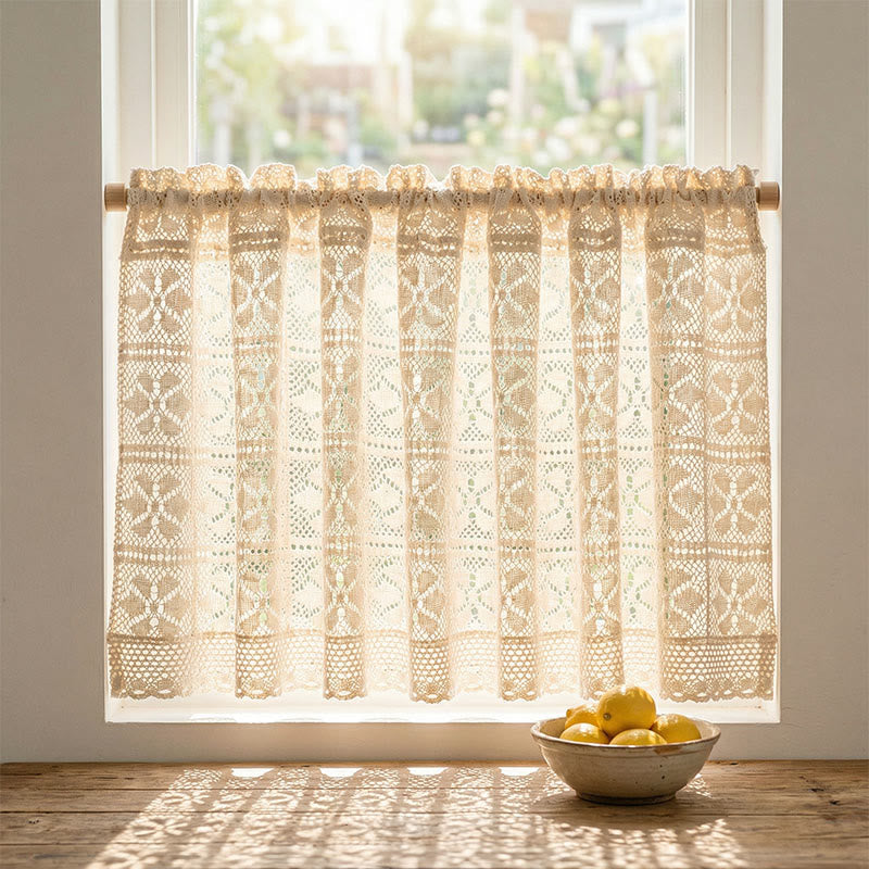 Bohemian Windmill Pattern Crochet Tier Curtain - image 2