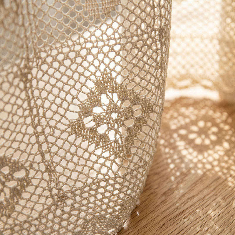 Bohemian Mesh Pattern Crochet Tier Curtain - image 3