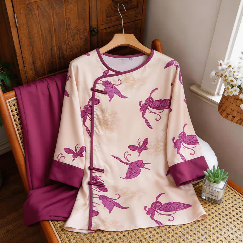 Artsitic Butterfly Eastern-Inspired Loungewear Set - image 8